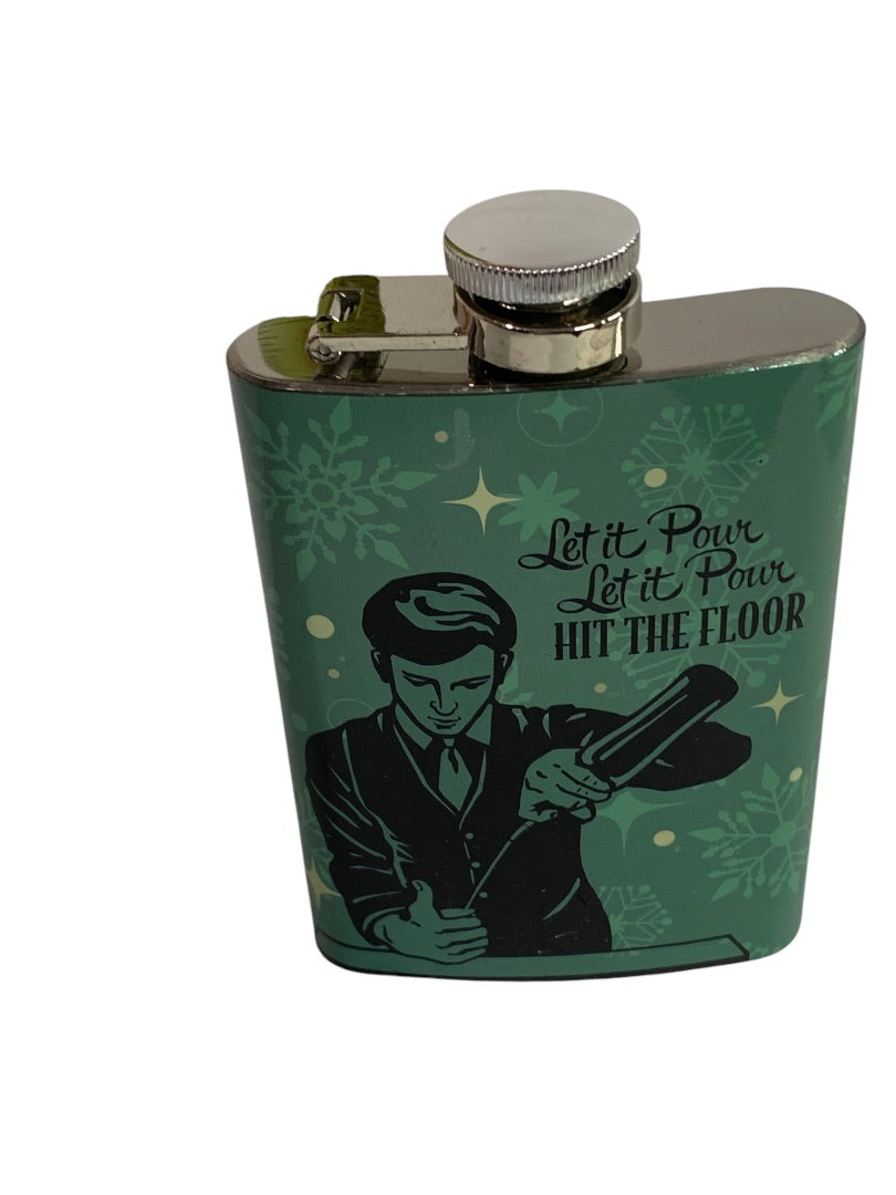 Wembley Stainless Steel Drinking Flask Retro Design 4oz