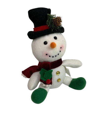 Snowman Decorative Sitting 7 Inch Plush Toy Winter Stuffed