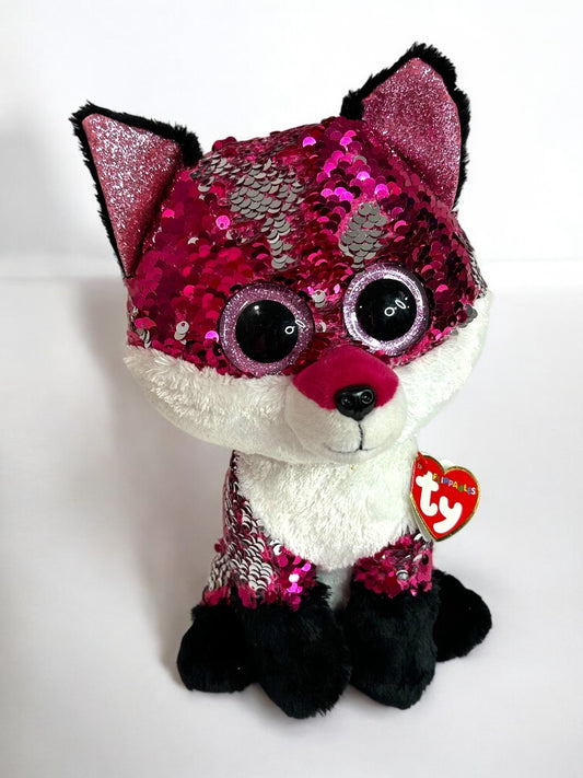 Ty Flippables Jewel Fox Plush Sequin Stuffed Animal 11 Inch New