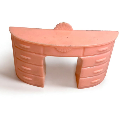 1950s Plasco Miniature Dollhouse Vanity Pink 1:18 Scale Bedroom