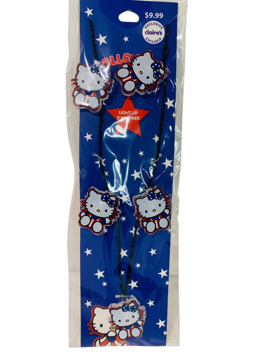 Claires New Hello Kitty Patriotic Light Up Necklace Overhead Long