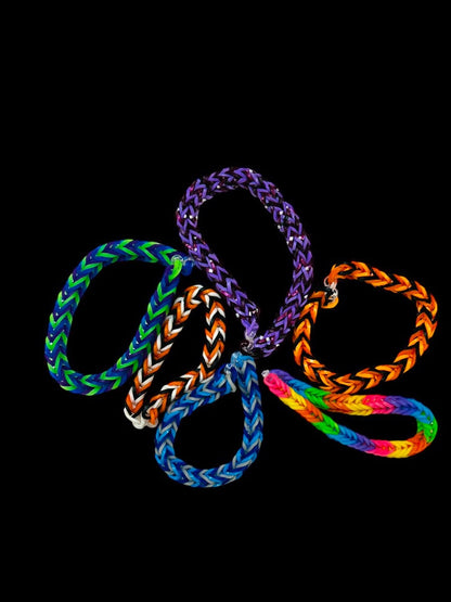 Set of 11 Rubberband Bracelets Rainbow Loom Assorted Sizes