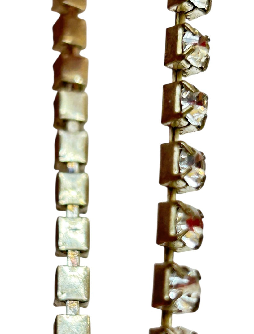 Goldtone Rhinestone Stretch Bracelet Costume Jewelry Stretchy