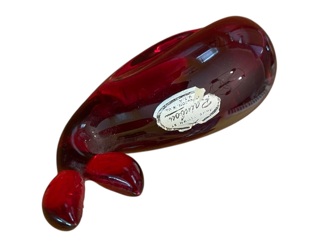 Vintage Rainbow Hand Blown Glass Whale Red Huntington West Virginia Sticker