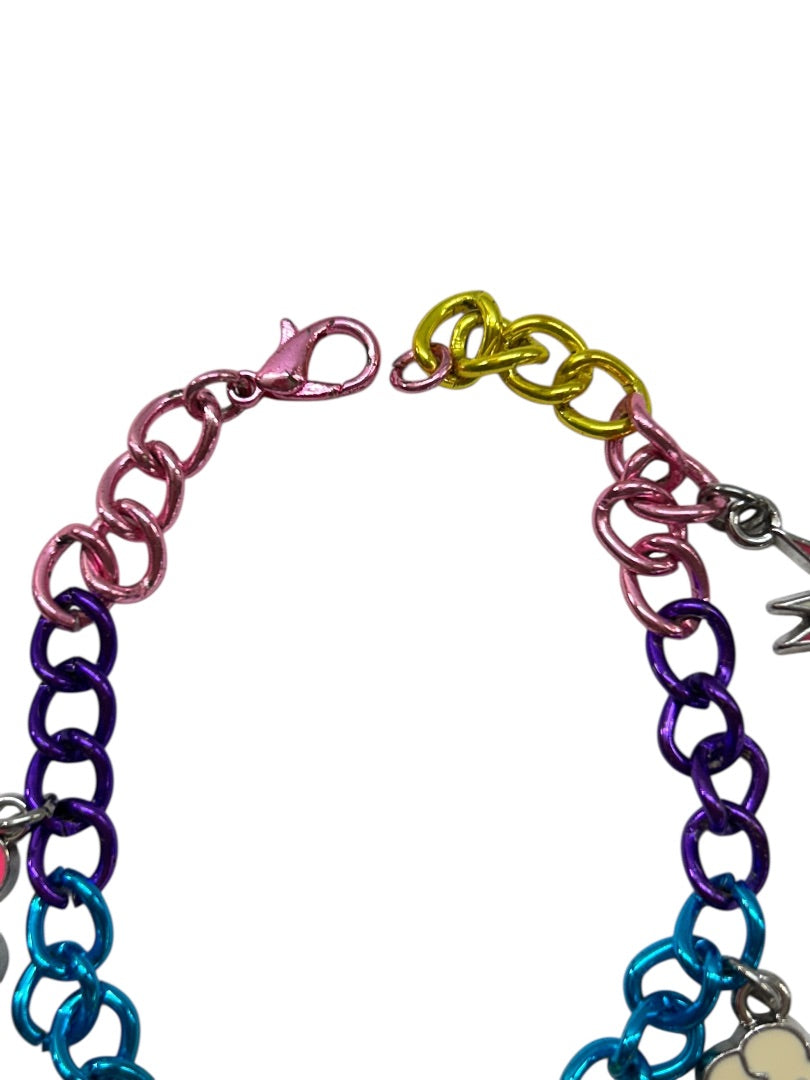 Multicolor Charm Bracelet 7.25 Inch Lobster Clasp Butterfly Cloud Star
