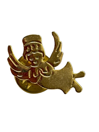 Goldtone Small Angel Lapel Pin .75 inch