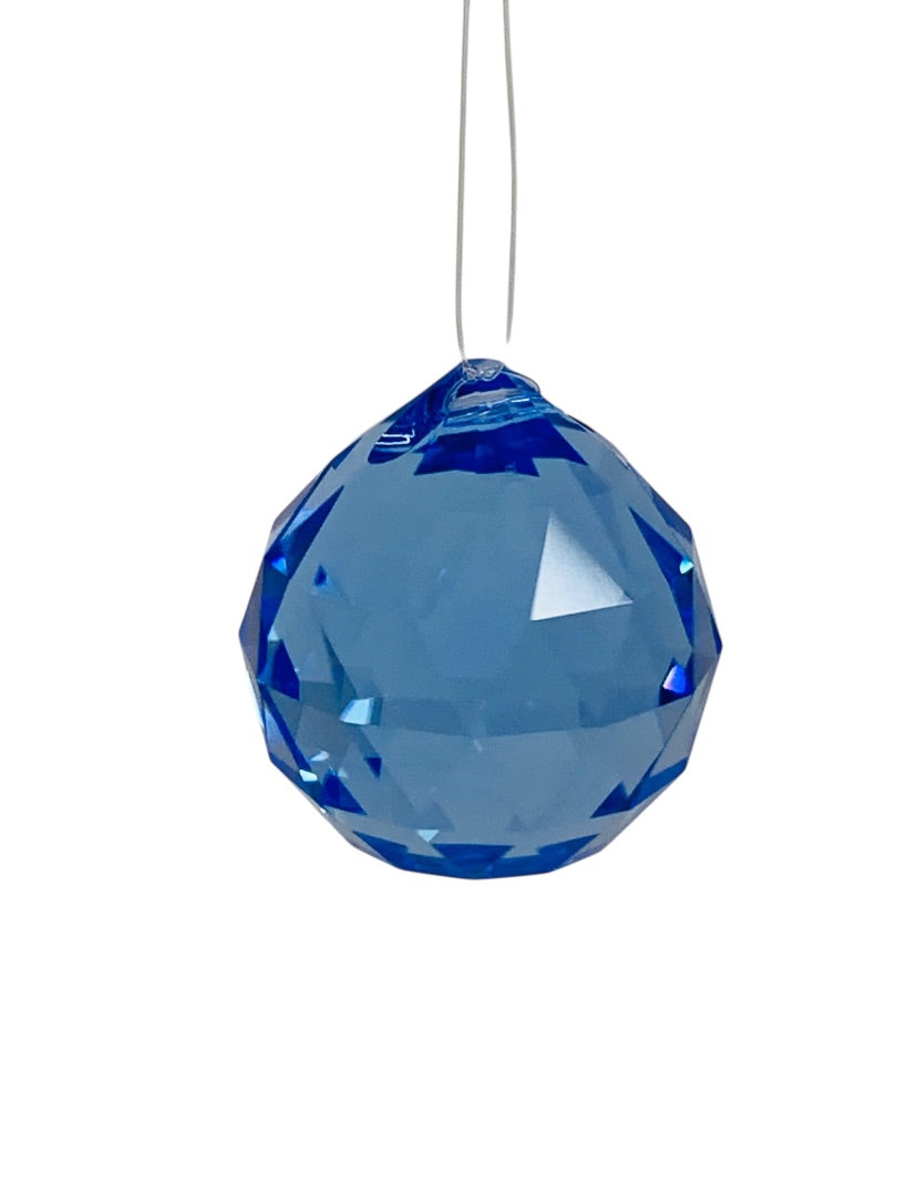 30mm Crystal Sun Catcher Prism Ornament Blue 1.2 Inch