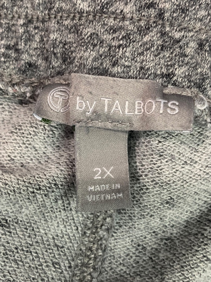 2X T by Talbots Womens Gray Heathered Jogger Pants Pockets
