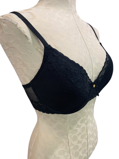 32DD Natori New Cherry Blossom Bra Black Underwire Push-Up