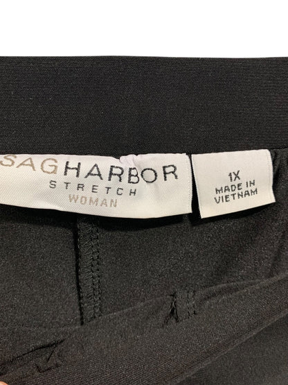 1X Sag Harbor Black Pull On A-Line Skirt with Undershorts