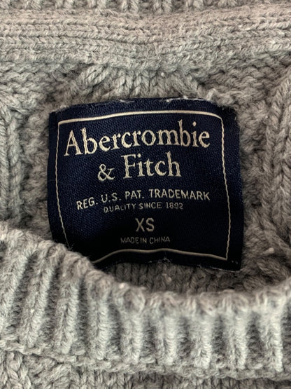 XS Abercrombie & Fitch Womens Cable Knit Gray Pullover Sweater Heavy