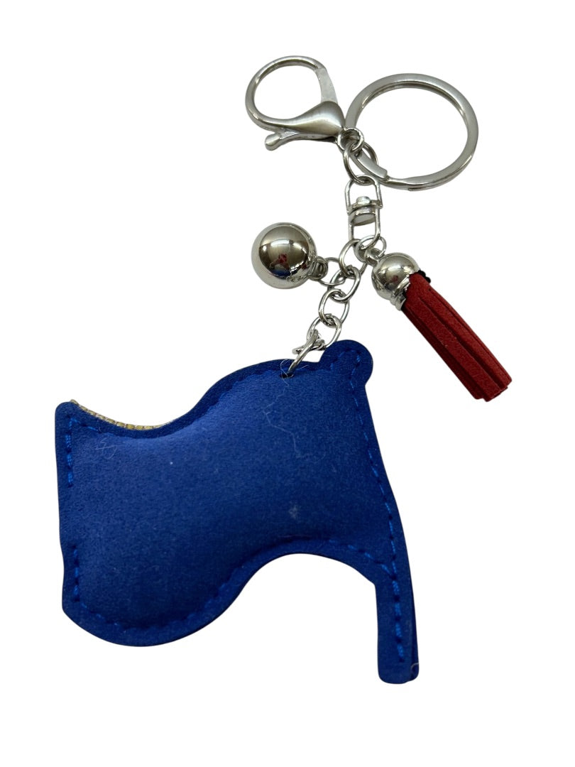Puffy American Flag Rhinestone Keychain Key Ring 2.5 Inch