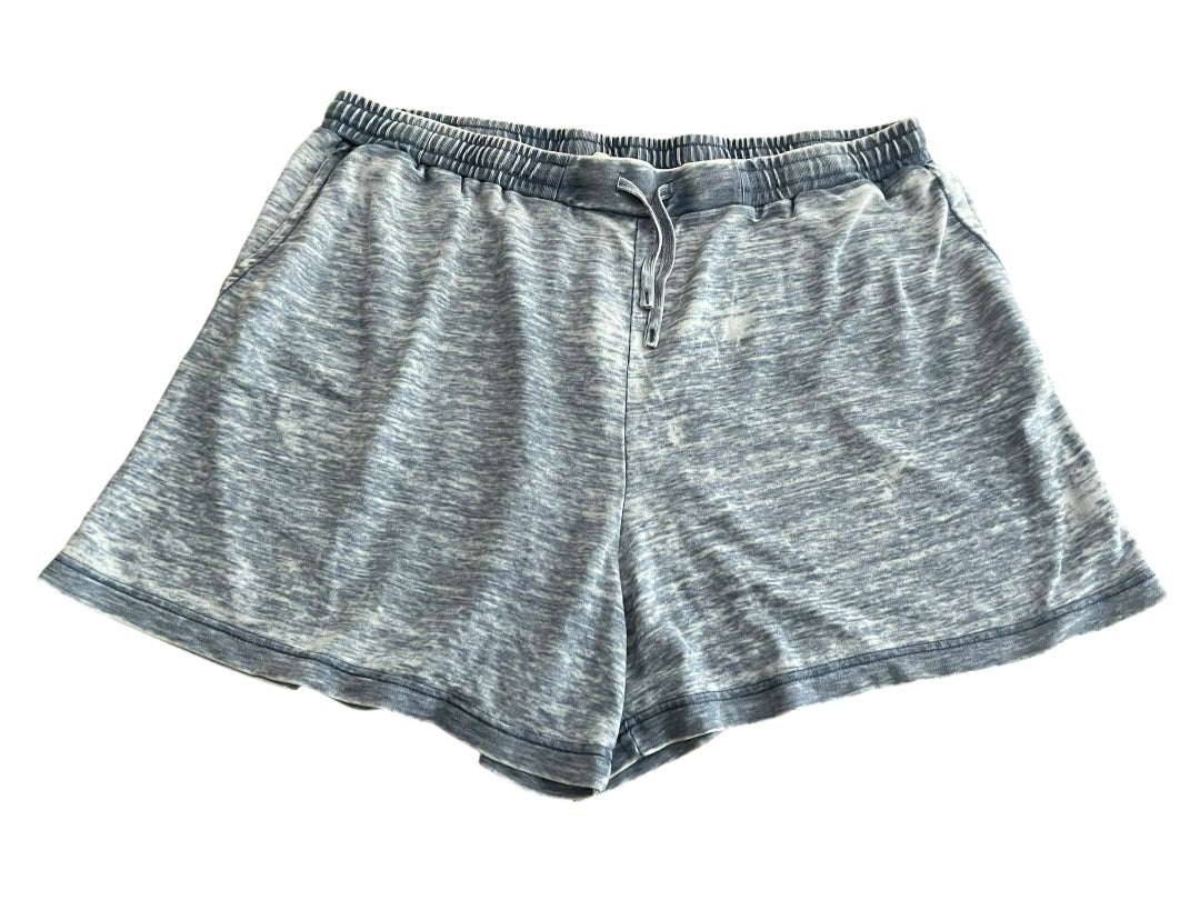3X June & Delancey Elastic Waist Drawstring Shorts Blue Womens