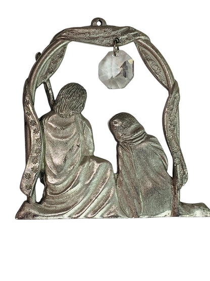 Spoontiques Pewter Nativity Ornament Crystal 3" #2376 Suncatcher