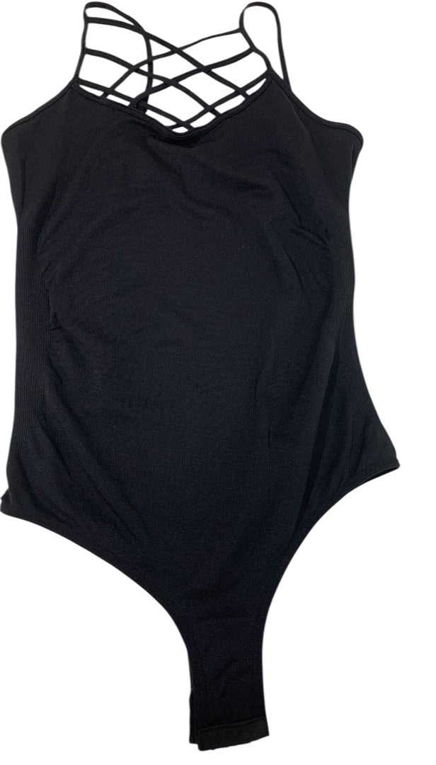 One Size Dynamic Seamless Apparel Lattice Bodysuit Black Womens