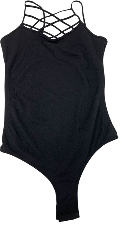 One Size Dynamic Seamless Apparel Lattice Bodysuit Black Womens