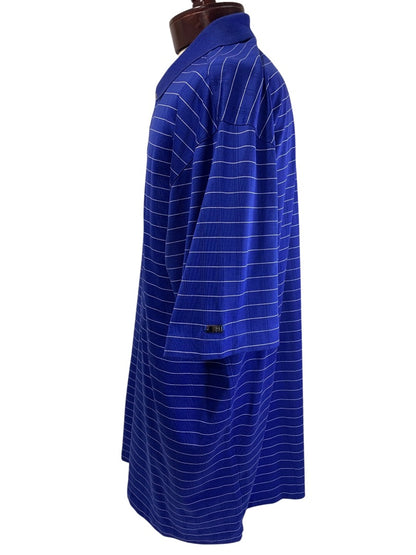 XL Nike Mens Tiger Woods Collection Blue Striped Golf Polo Shirt