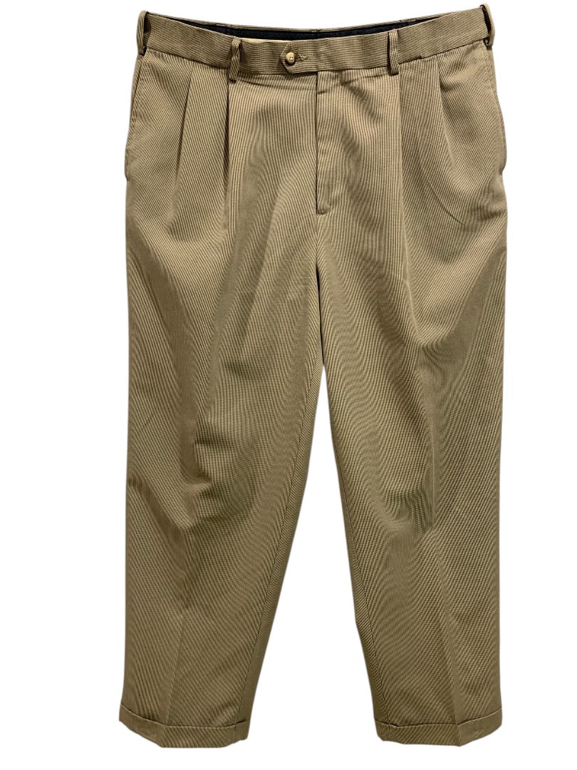 38 x 32 Croft & Barrow Mens Dress Pants Brown Black Micro Houndstooth