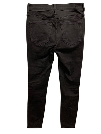 Size 25 J.Crew Womens Black 8" Mid-Rise Skinny Jeans Stretch Denim