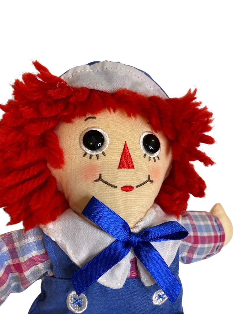 Vintage Raggedy Andy Rag Doll 12" Button Eyes Embroidered Face