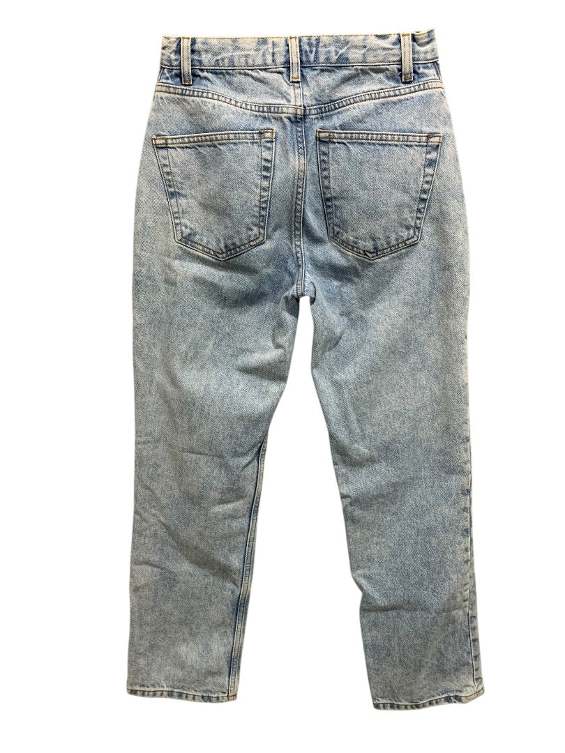 Size 25 Asos Buttonfly Womens Acid Wash Retro Jeans Denim Straight Leg