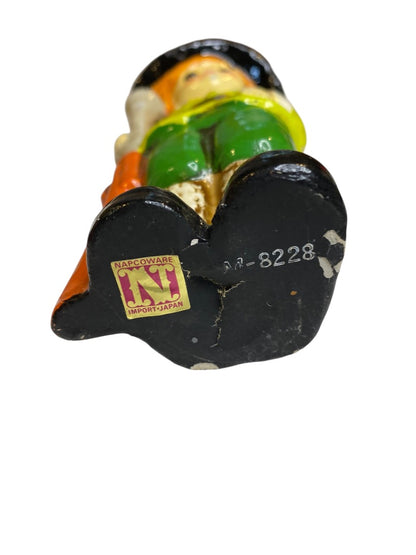 Vintage Napco Japan Papier Mache Pilgrim Boy Figurine M-8228 6.5"