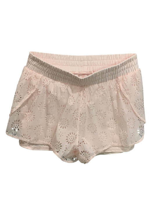 Medium Aerie Womens New Lasercut Shorts Pink Pull On