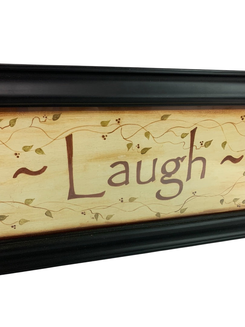 Kim Klassen "Live Laugh Love"  Framed Wall Art 22" x 7"