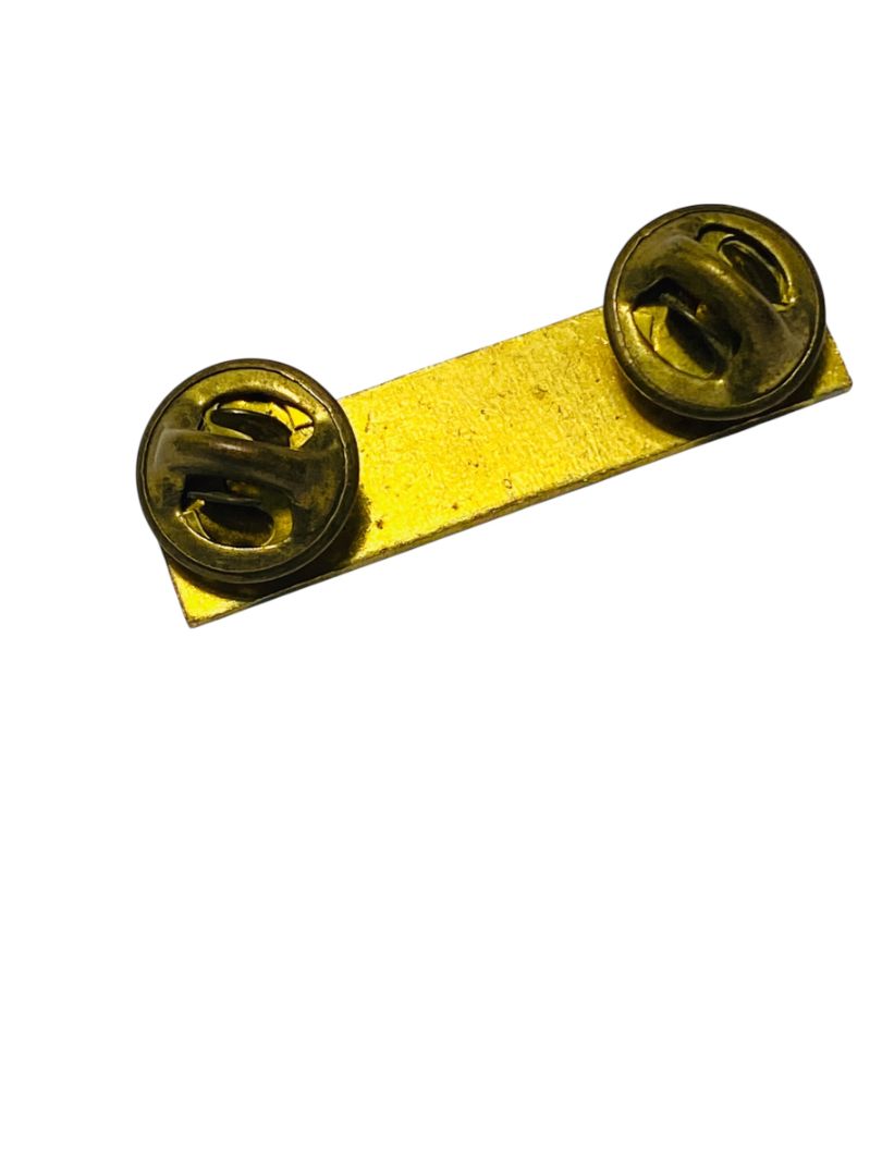 Vintage Bar Pin Organization Blue Goldtone 1.5" Double Butterfly Back