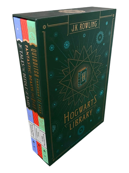 Box Set of 3 Hogwarts Library JK Rowling Quidditch Fantastic Beedle the Bard