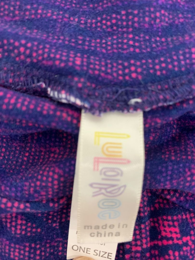 One Size LulaRoe Womens Leggings 3 Pair Assorted Purple Black Floral