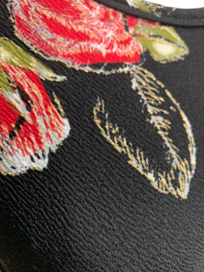 Small LulaRoe Elegant Debbie Fitted Stretch Rose Print Dress