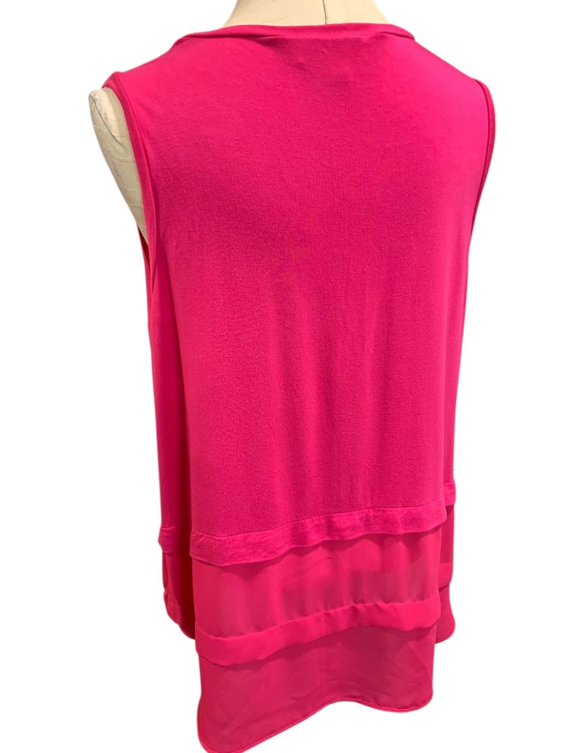 Size XL Michael Kors Hot Pink Womens Tank Top Flounce Hem Soft