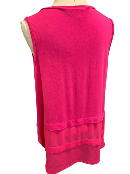 Size XL Michael Kors Hot Pink Womens Tank Top Flounce Hem Soft