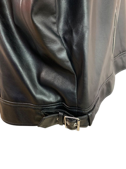 Size 2X Nine West Vegan Leather Womens Moto Style Jacket Black