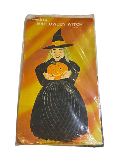 Vintage Dennison Halloween Witch Honeycomb Centerpiece 14.75" 83-603