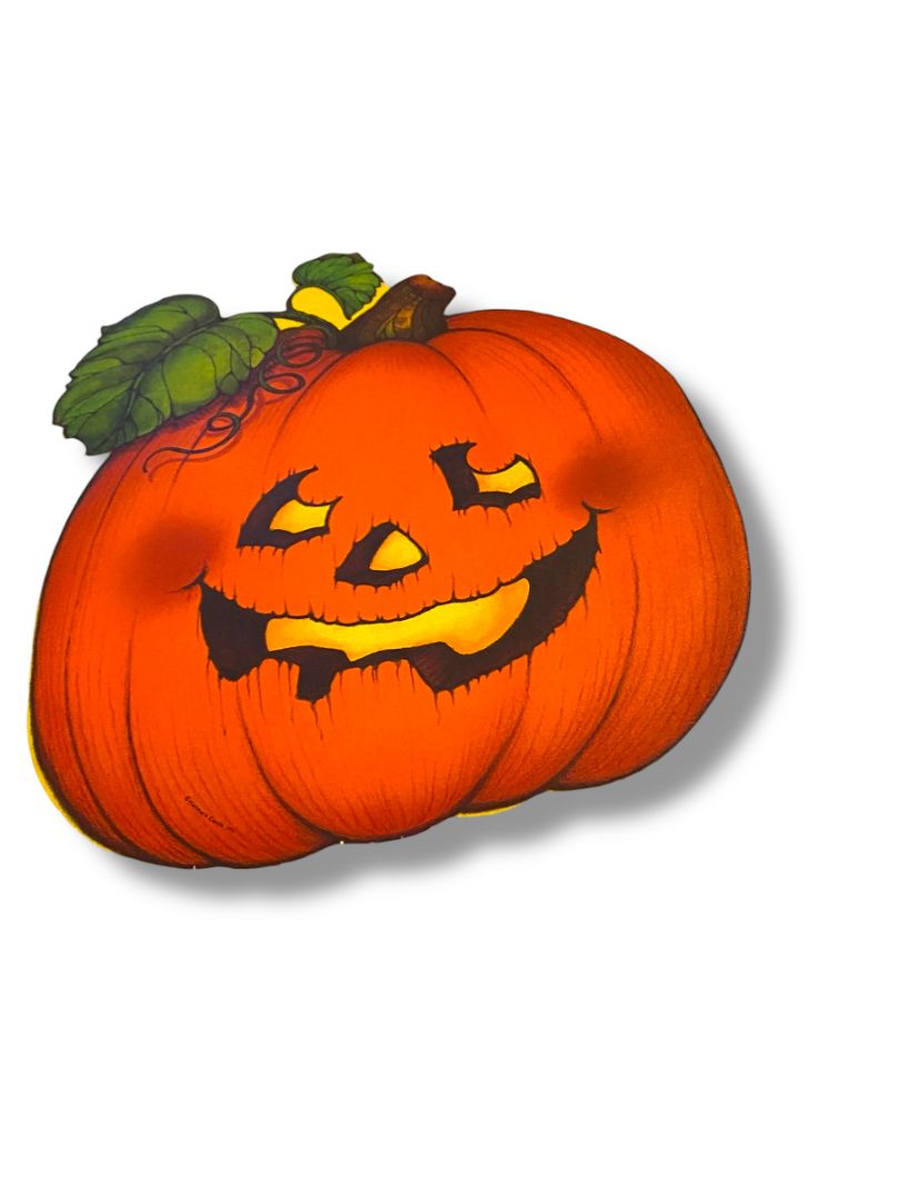 Vintage Hallmark Cutout Pumpkin Jack o Lantern Halloween Fall 9"