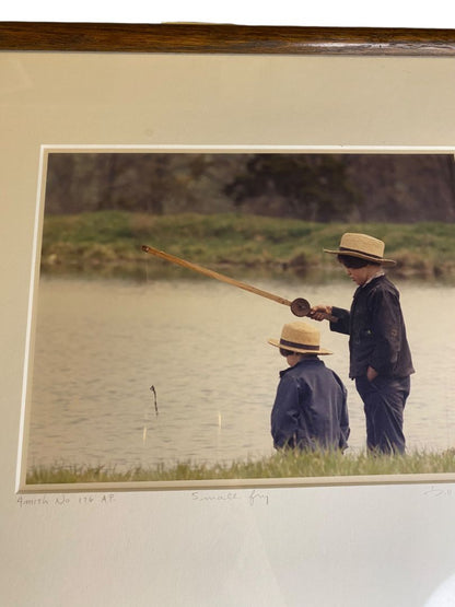 Signed Bill Coleman Matted Framed Small Fry Amish Photo #176