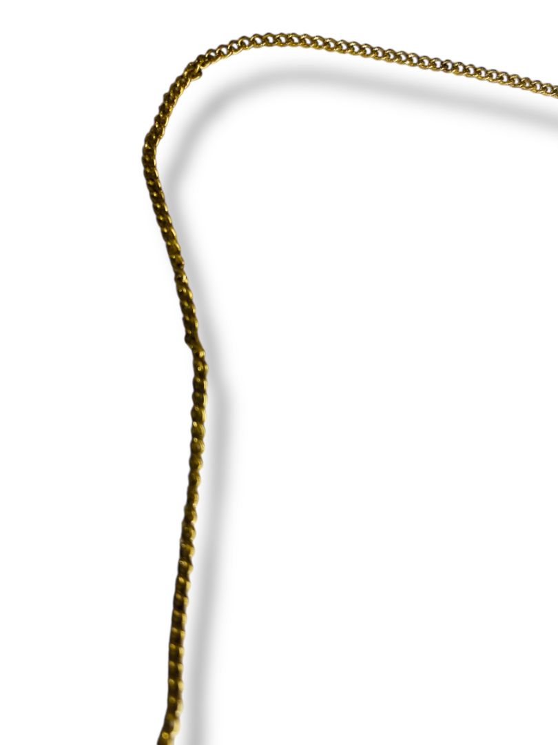 Vintage Goldtone .75" Cross Pendant Chain Necklace 16" Christian