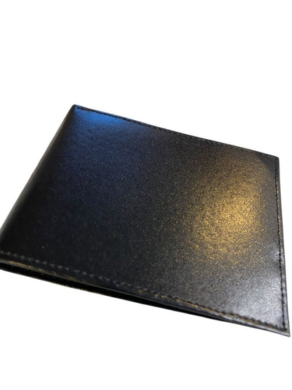 New Black Bifold Mens Split Grain Leather Wallet