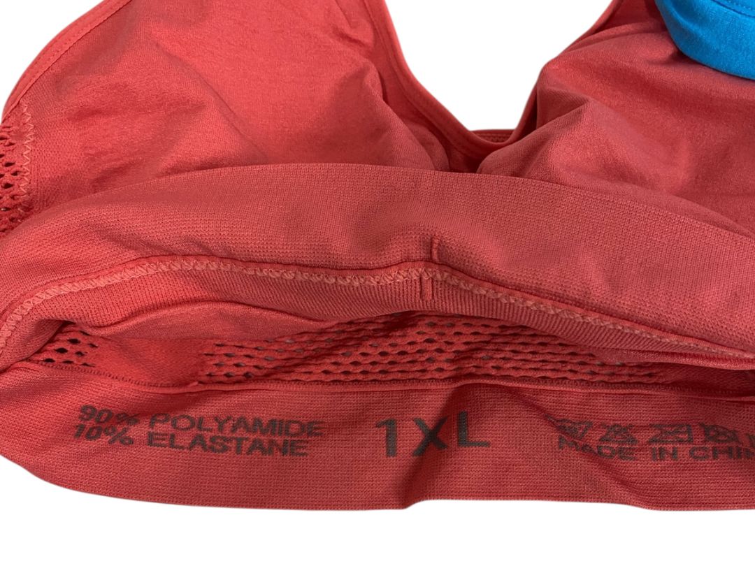 Size 1XL Set of 2 Womens Light Support Sports Bras Blue Salmon