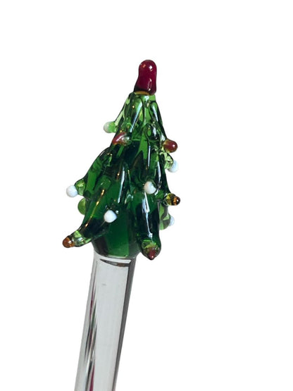 Vintage Blown Glass Christmas Drink Stirrers Swizzle Sticks