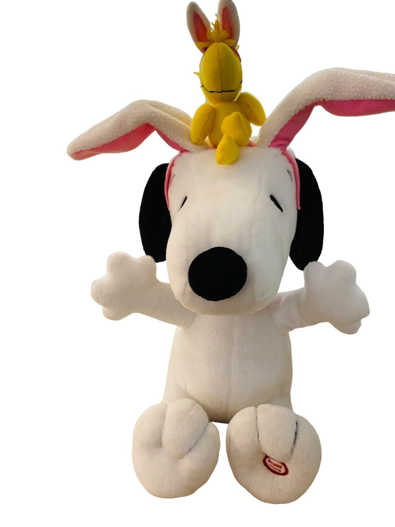 Hallmark Snoopy and Woodstock Musical Dancing Plush Working Animated 13"h Flappy Easter