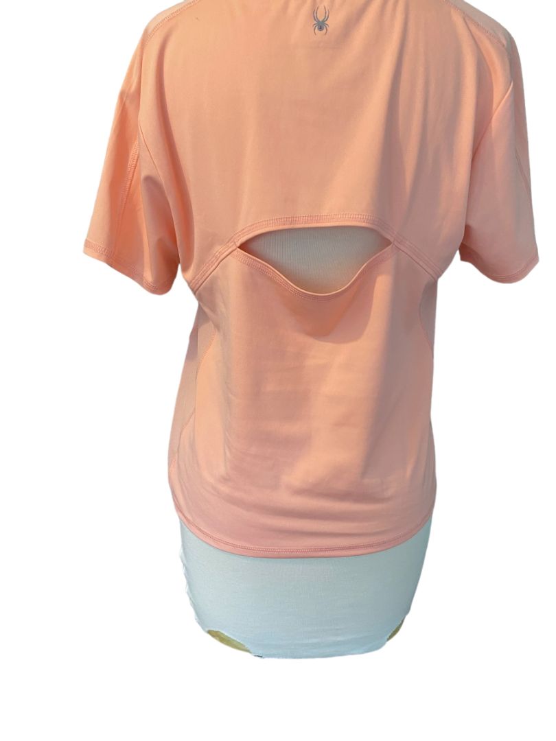 Size M Spyder Women's Peach Workout Shirt Top Short Sleeve