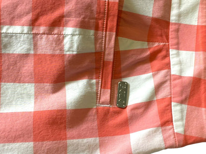 Size 2 Polo Golf Pink White Gingham Checked Skort Pleated Back Pockets