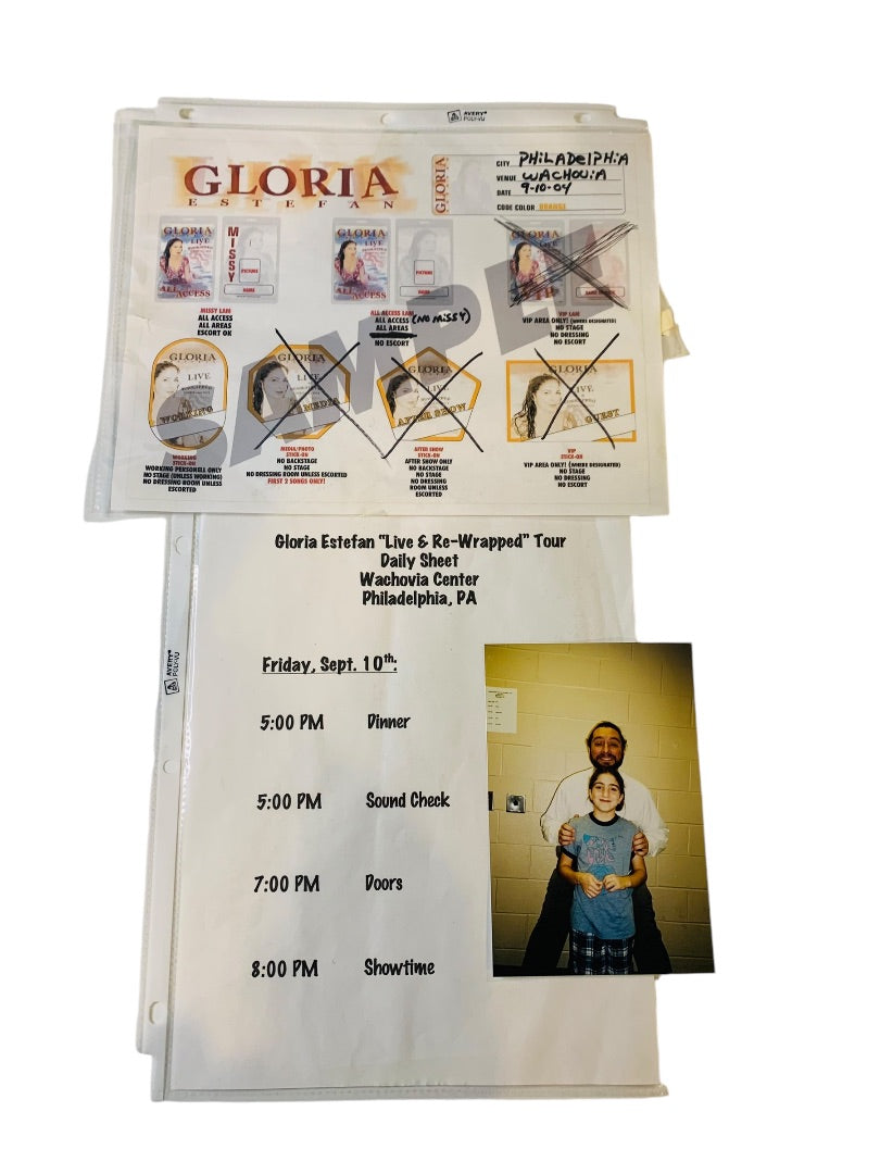 Gloria Estefan Concert Ephemera Backstage 2004 Schedule Live & Re-Wrapped Tour Wachovia Center