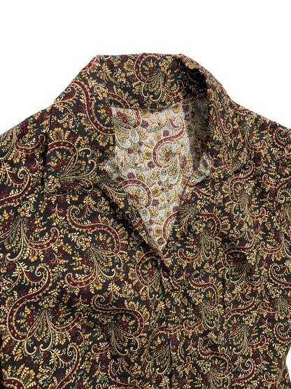 Medium Womens Vintage 1980s Button Up Blouse Shirt Paisley Print