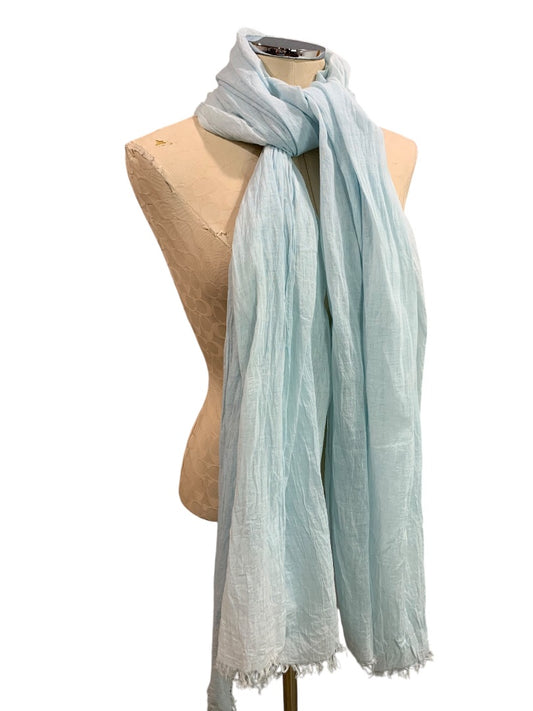 Repeat Brand Lightweight Blue Cotton Shawl Wrap Convertible Scarf 44 x 80 Inches