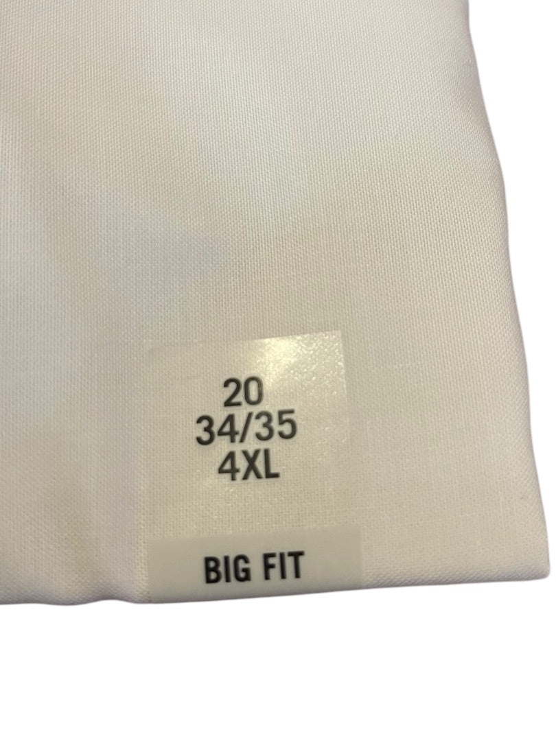 20 34/35 4XL Unlisted Kenneth Cole Big Fit Mens Dress Shirt White NEW