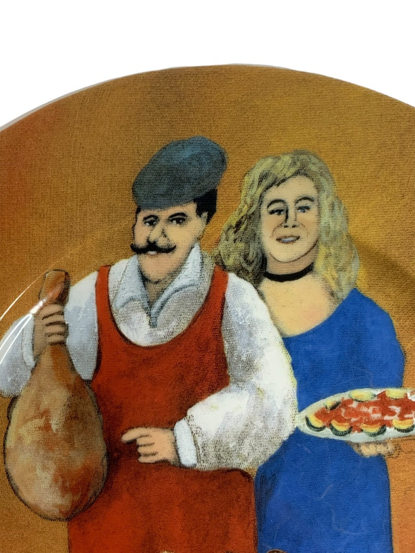 Guy Buffet Tuscan Storefronts Salad Plate Butcher Wife 8 Inch